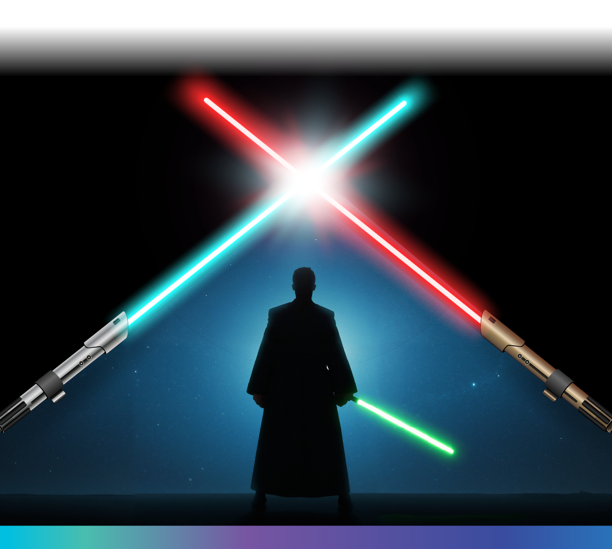 Crossed lightsabers
